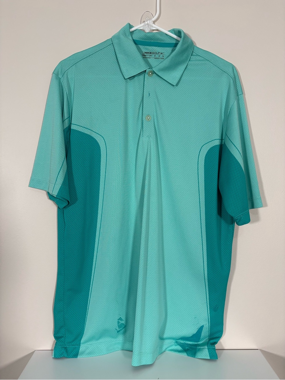 Nike Men's Teal and Aqua Golf Polo